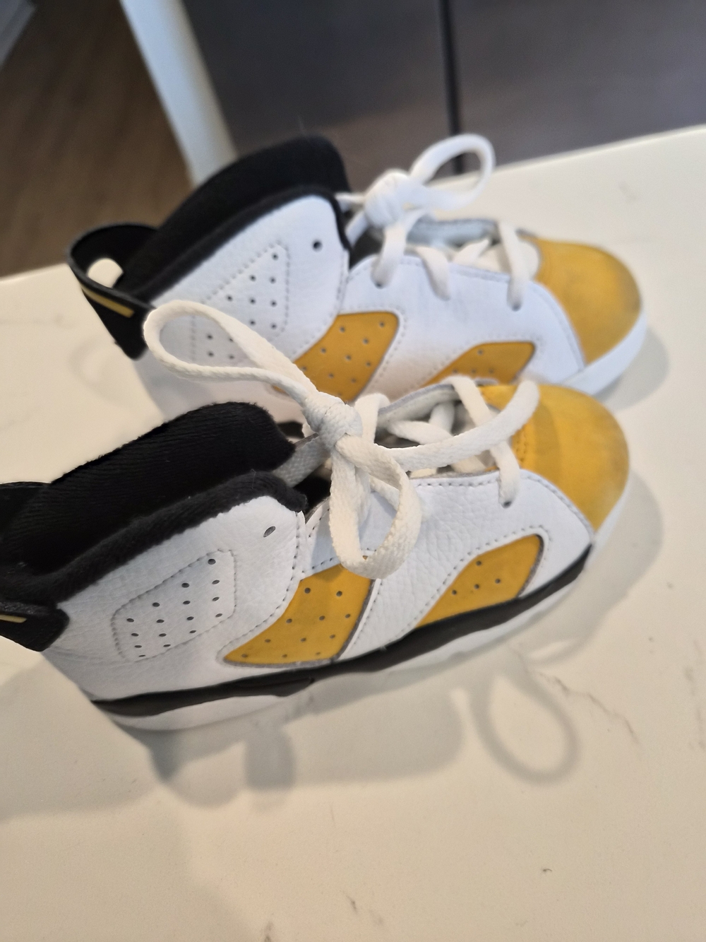 Jordan Kids White, Yellow & Black Sneakers
